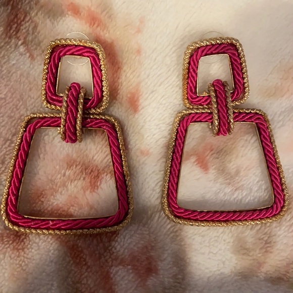 Pink & Gold Earrings - Picture 2 of 2